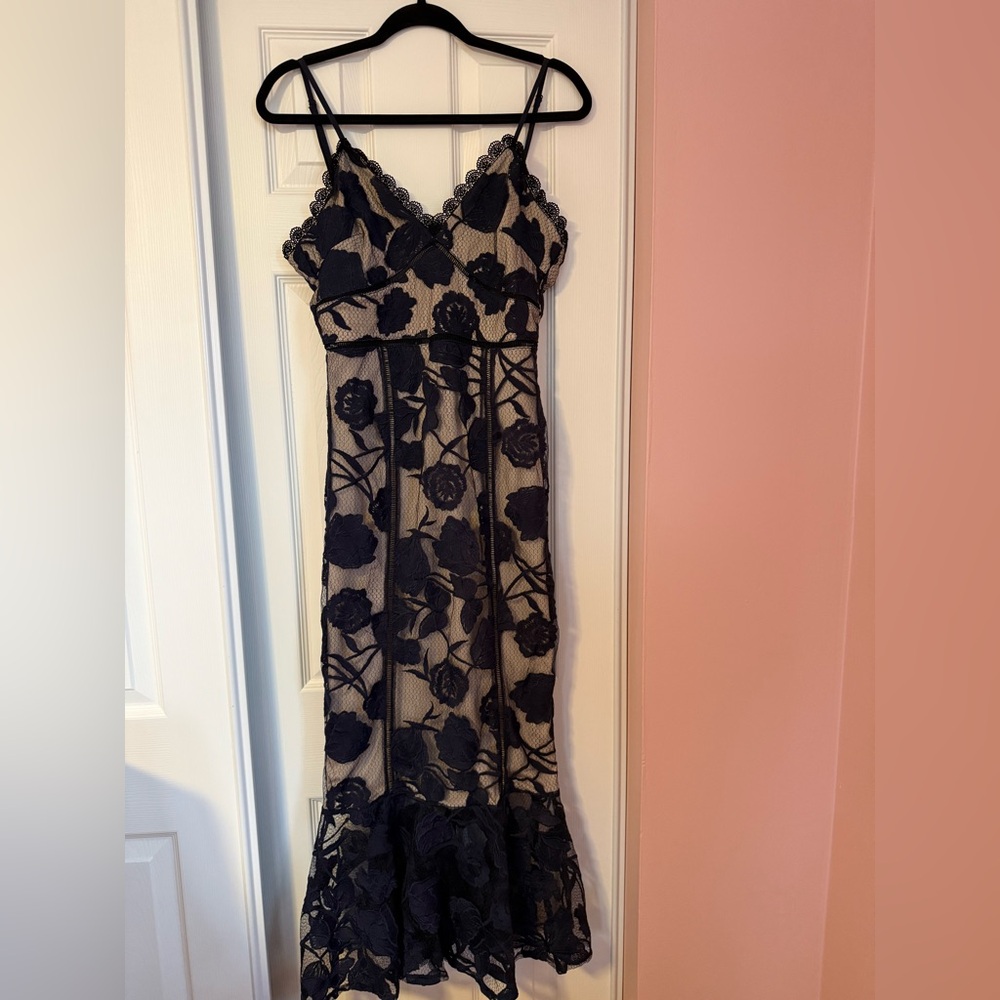Lulu's Navy Lace Detail Dress